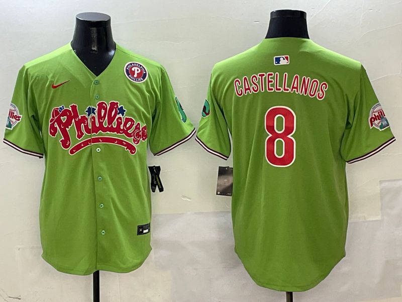 Men Philadelphia Phillies #8 Castellanos Green Five generations Nike 2025 MLB Jersey style 6